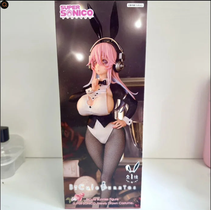 Original Furyu Bicute Bunnies Soniconi Super Sonico Pearl White Ver. Kawaii Action Figure Anime Pvc Model Collectible Gifts Toys
