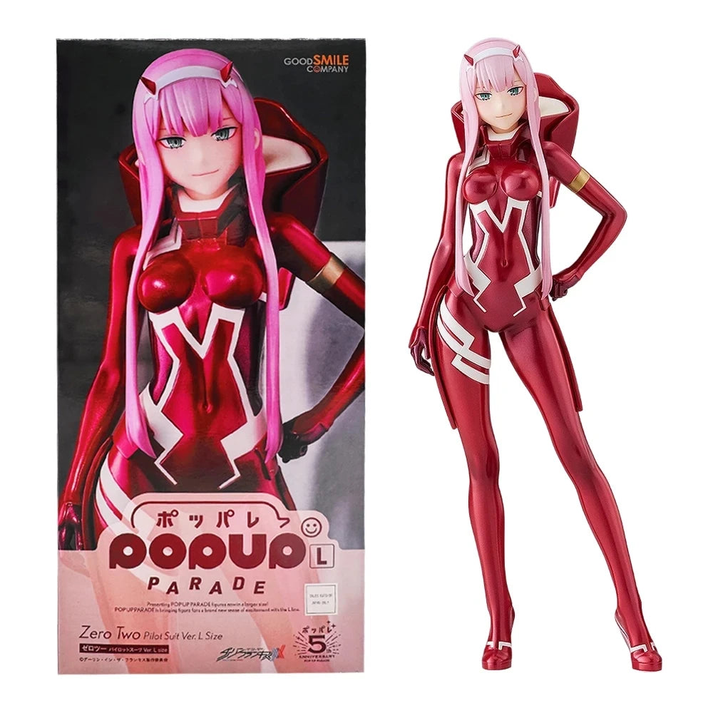 Darling in the FranXX Zero Two 1/7 02 Battle Suit Standing Action Figure 23CM PVC Anime Posture Scene Model Toy Collection Gift