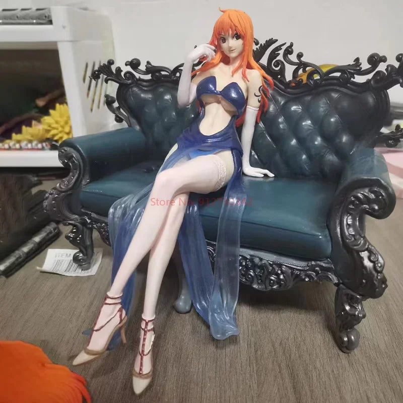 One Piece New Gk Sofa Boa Hankokku Nami Suit Thug Series Sitting Posture Statue Collection Ornament Model High Quality Version