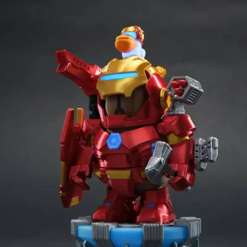 Cartoon Iron Capybara Hero Magnetic Mecha Armor Spider Man Capybara Doll Hand Made Creative Toy Collectible Action Figure Gift