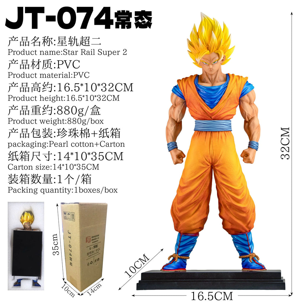 JT Studio Dragon Ball SSJ4 Gogeta Figure 30cm PVC High-Detail Anime Fusion SSJ Statue Collectible Son Goku Action Model boy Gift