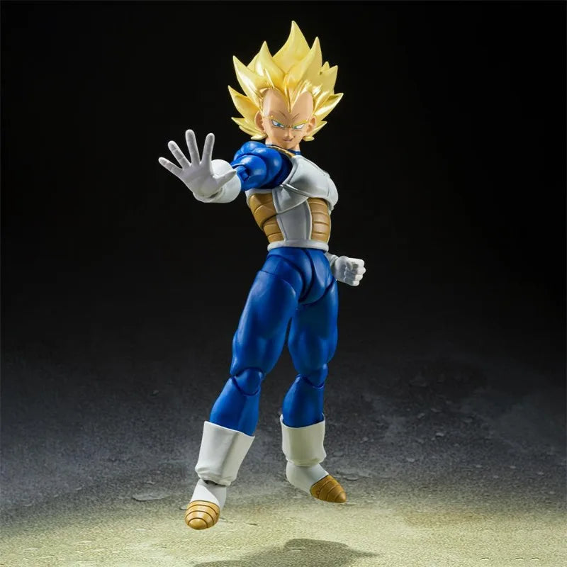 In Stock Genuine Bandai Dragon Ball Z Model Kit SHF Vegeta Awakened Super Saiyan Blood Anime Action Figure Collection Model Toys