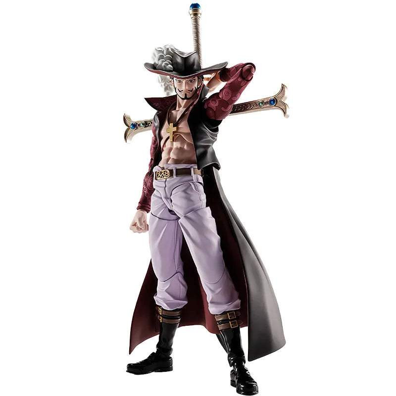 In Stock Genuine Bandai One Piece Model Kit SHF Dracule Mihawk Hawkeye Anime Action Figure Collection Finished Model Toys Gifts