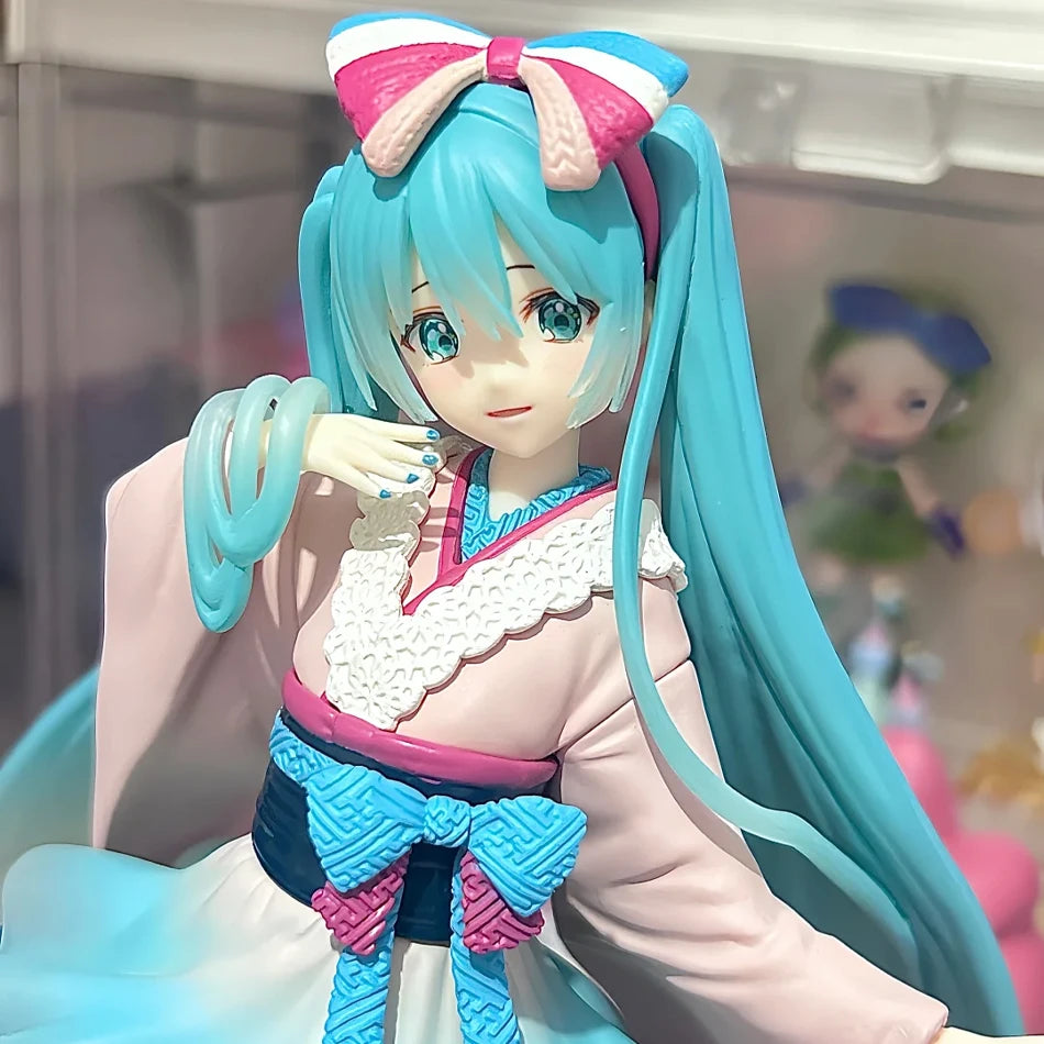 FuRyu Original Genuine Vocaloid Hatsune Miku Tenitol Tenitol Neo Tokyo Series Kimono 20cm Collections Model Figures Toys Gifts
