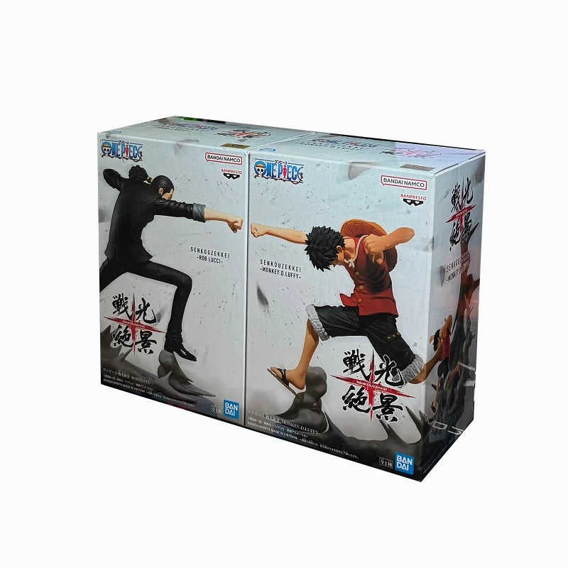Bandai Original BANPRESTO One Piece Senkou Zekkei Monkey D. Luffy Rob Lucci PVC Anime Actionfigur Sammlermodell Spielzeug