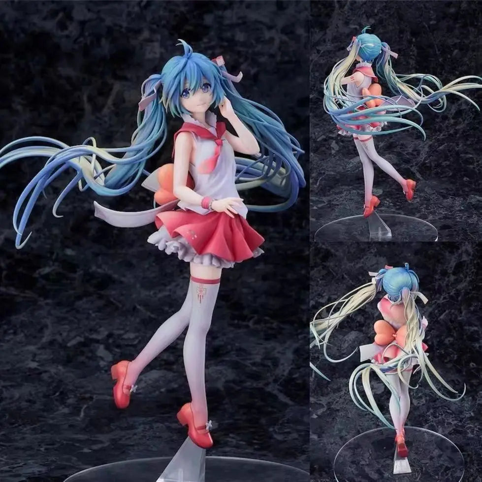 Neue Anime Miku, süße Kawaii, virtuelle Sängerin Miku, Manga-Statue, Figuren, PVC-Actionfigur, 15–25 cm