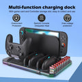 Multifunktionaler Kühl- und Ladeständer SW2139 für Switch 2 mit Lüfter, 10 Spielkartensteckplätzen und 9 einstellbaren Lichteffekten