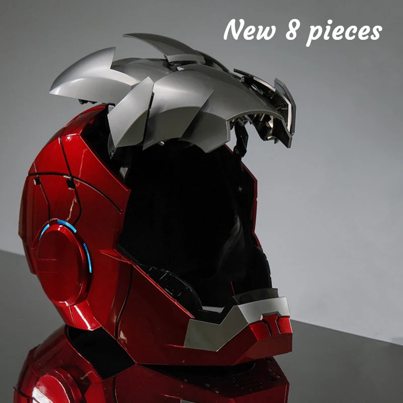 Iron Man Helmet Mk5 Електрическа маска за носене с гласово активиране 1:1 Автоматично отваряне и затваряне Модел Фигурка Играчка за възрастни Подарък