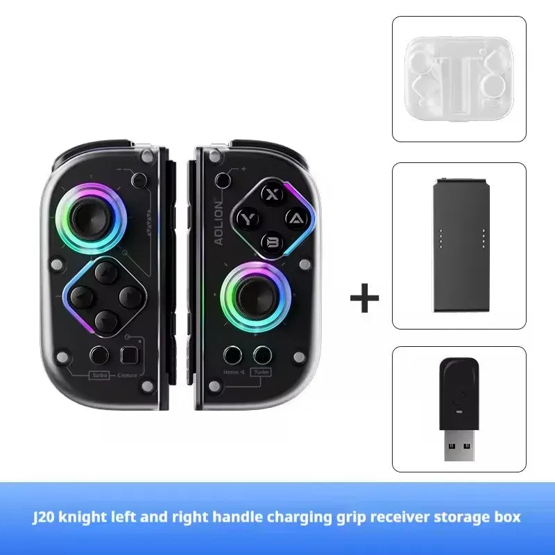 J20 BT 5.2 L/R JoyCon Gamepad For Nintendo Switch/Lite/Oled Joypad With RGB Light Game Controller Compatible With PC Android IOS