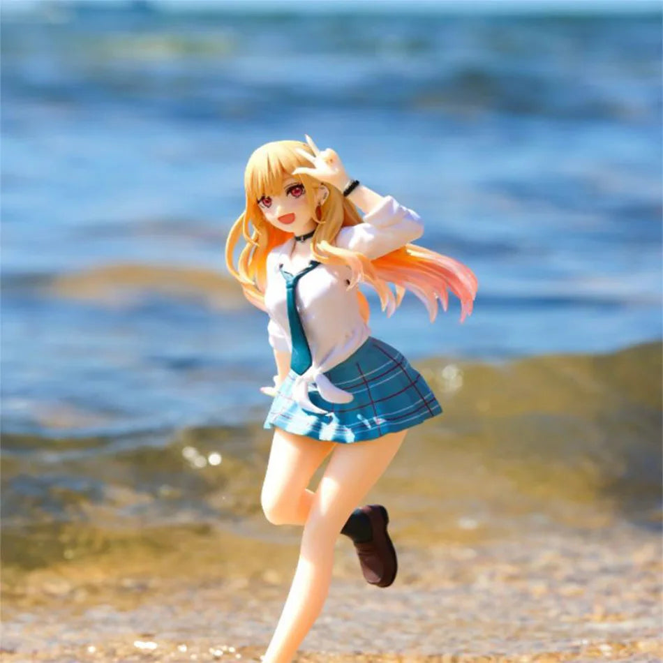 18CM Anime My Dress Up Darling Kitagawa Marin Figure School Uniform Dress Up Standing Model Toy Gift Action Figure For Kids PVC