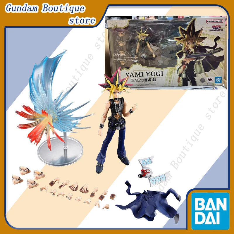 Bandai Genuine SHF YAMI YUGI Yu-Gi-Oh! Duel Monsters Anime Action Figure Collectible Joint Mobility Model Toys Gift