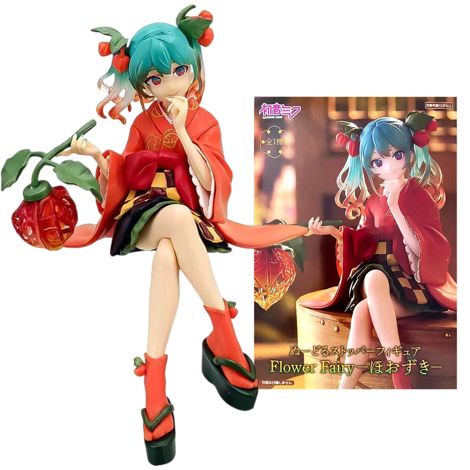 15cm Anime Hatsune Miku Figure -Flower Fairy Winter Cherry Pvc Model Doll Toys Collection desktop decoration Fans/Gift givers