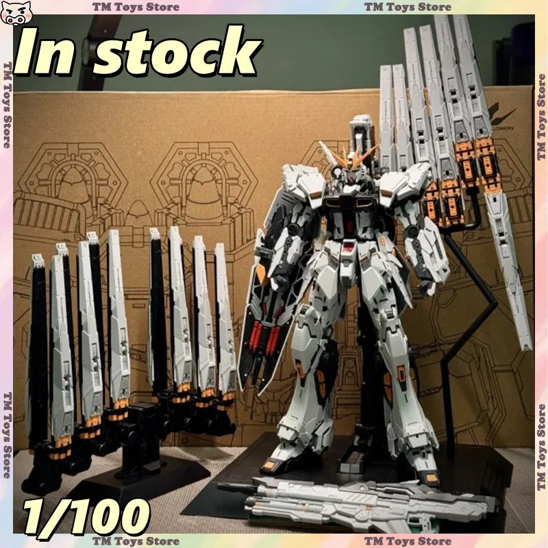 1/100 NCZZW Model RX-93 Nu Fighter Assembly Model Kits Lucky Moo Cai Miaomiao GK Action Robot Plastic Model Collection Toys Gift