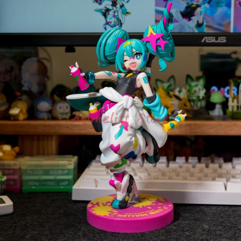 In Stock Original Furyu Hatsune Miku Trio-Try-It Figure Paint Girl Anime Figurine 19cm Genuine Model Collections Christmas Gift