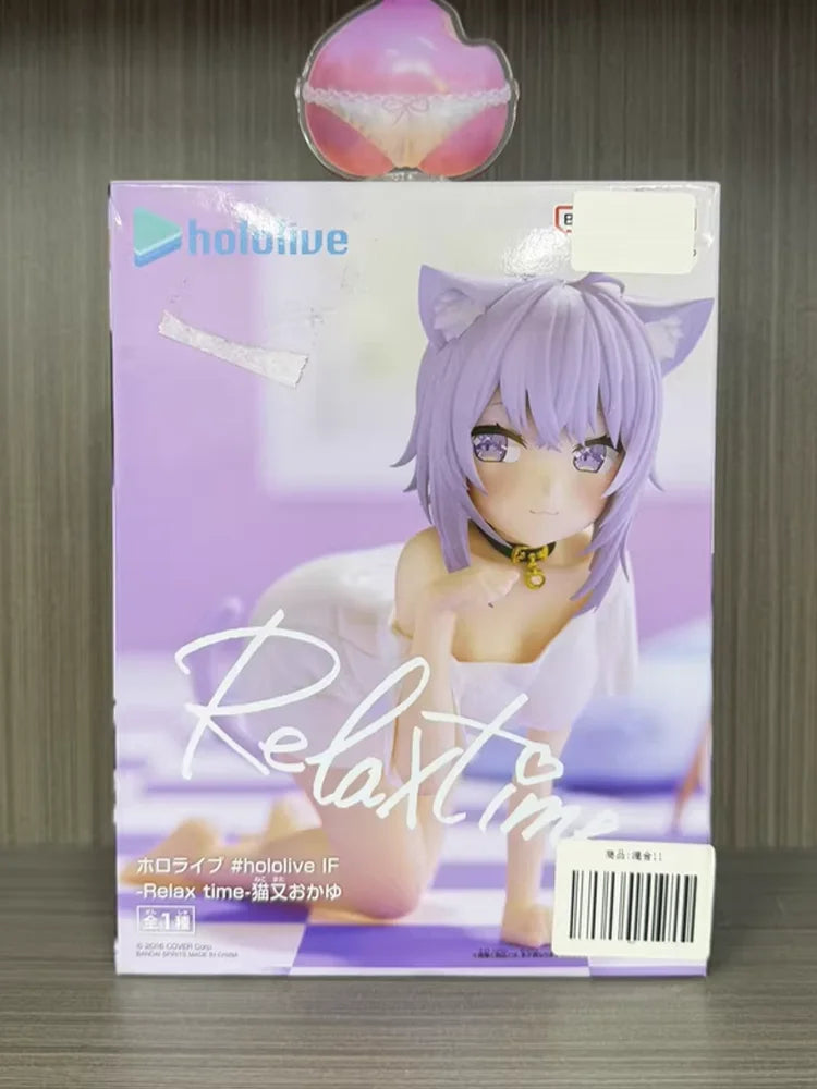 Bandai Original Banpresto Relax Time Hololive IF Nekomata Okayu Action Figures Anime Figuras Cartoon Dolls Model Toys Girls Gift