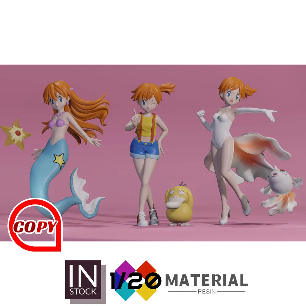 [In Stock]1/20 Resin Scale World [Copy Trainer House] - Misty & Staryu & Psyduck & Goldeen  [Split RE-MENT]
