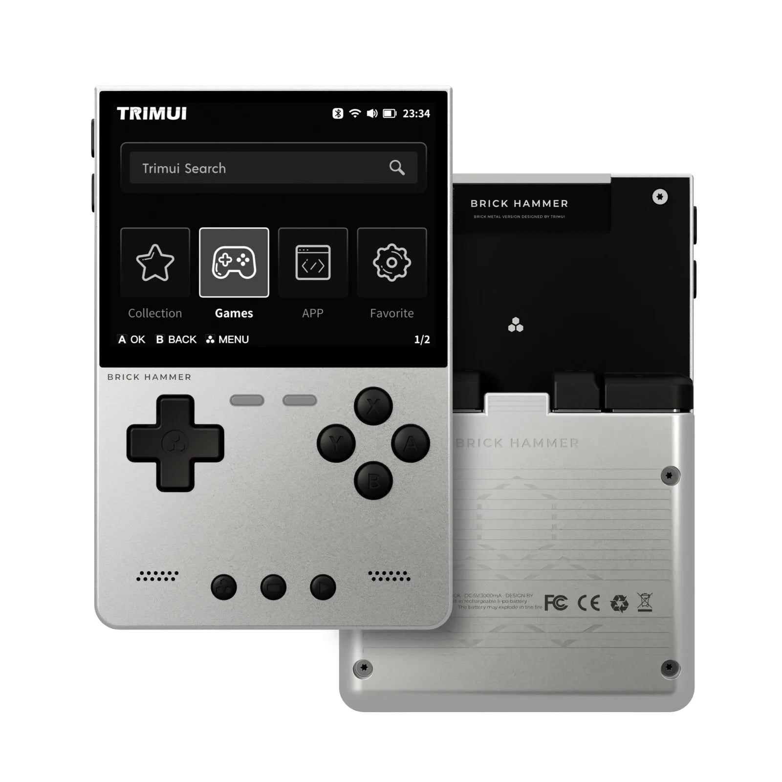 Trimui Brick Hammer Handheld Game Console 3.2 Inch IPS Screen 1024x768 Allwinner A133plus Metal Plate Retro Arcade Gaming Device