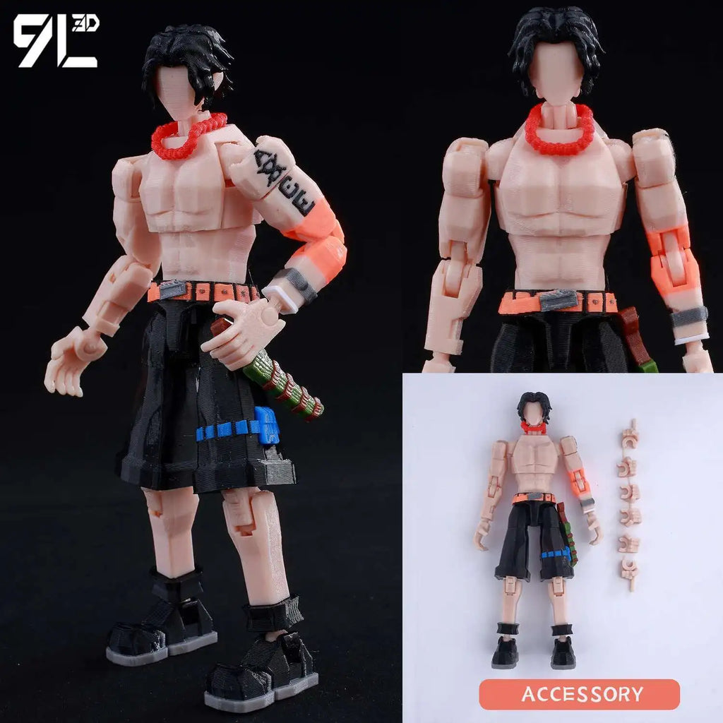 9L3D-gedruckte Anime Naruto Jujutsu Kaisen One Piece Charaktere Lucky13 Dummy-Actionfiguren Mehrgelenk-T13-Mannequin-Spielzeug