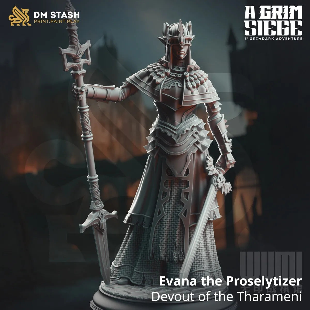 Original 3d Printed Knight'S Siege Series Wizard Angel Human Orc Half-Elf Dragon D&D Miniatures Action Figure Decoration Model