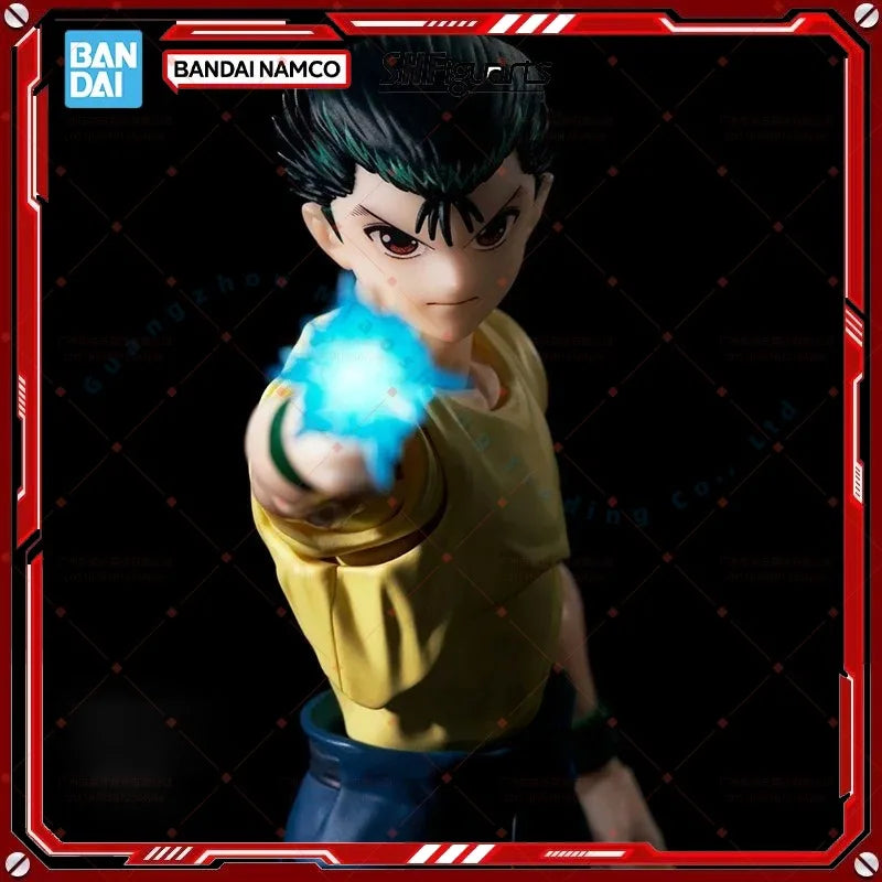 Original Bandai S.H.Figuarts SHF Yu Yu Hakusho YUSUKE URAMESHI Figure Finished Model kit  Anime full Action Toy Gift for kid set