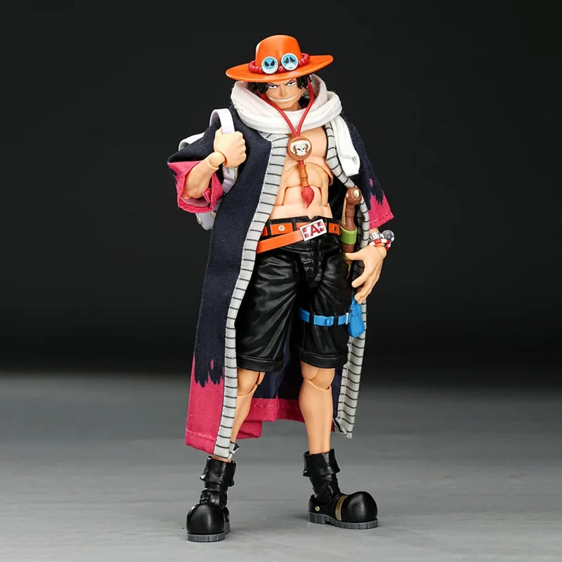 18CM Portgas D Ace Аниме One Piece PVC KO Съчленена екшън фигурка Декорация за настолни компютри Модел Комплект Момче Модерни играчки Подаръци