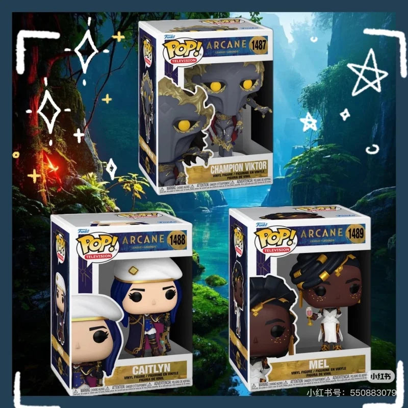 League of Legends Arcane Figurine Funko POP Caitlyn Champion Viktor Mel 1488 1489 Limited Edition Collectibles Doll Desk Decor