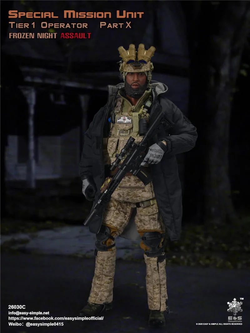 Collection Easy&Simple Es 26030C  1/6 Male Soldier U.S. Seal Night Raid Team Battle Suit Version Full Set 12" Action Figure
