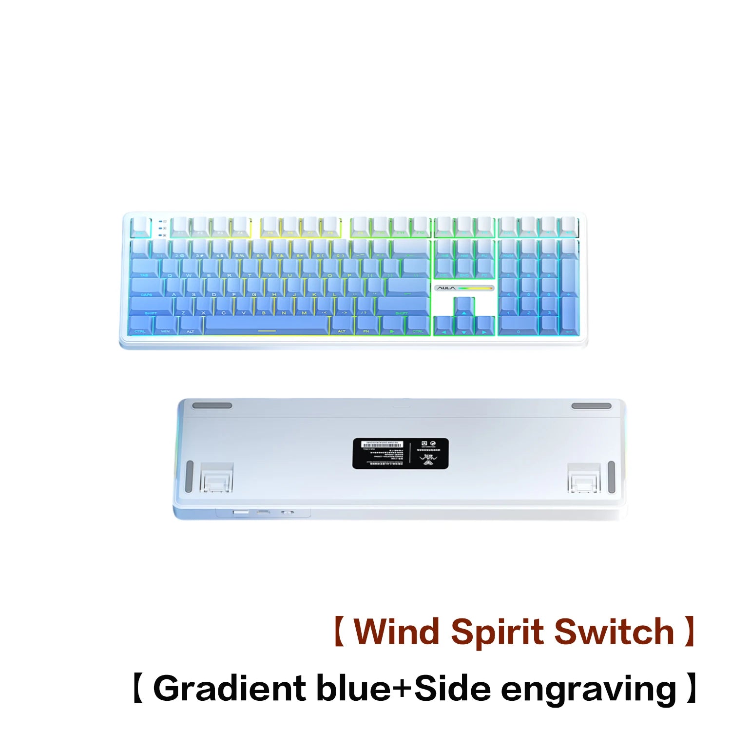 AULA F108 Wired Bluetooth 2.4Gwireless three - mode connection mechanical keyboard gasket structure RGB lighting effect