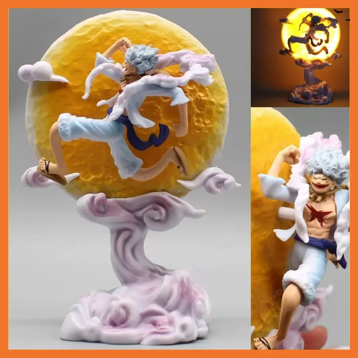 16cm One Piece Anime Figure Moon Nika Monkey D Luffy Gear 5 With Moon Light Action Figure Statue Model Collection Toys Gift