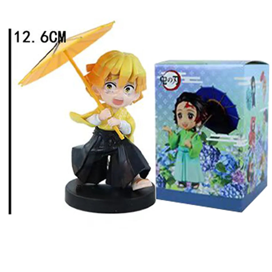 Demon Slayer Plum Rain Series Blind Box Nezuko Tanjiro Q Version PVC Figures Mystery Pack Birthday Christmas Gift