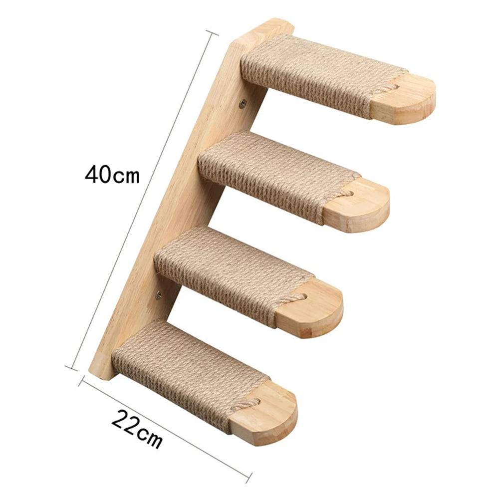 Cat Climbing Shelves Wall-Mounted Cat Tree Tower Sisal Stairs Scratching Post Indoor Cats Gym Catwalk In Sky Accessories Toy