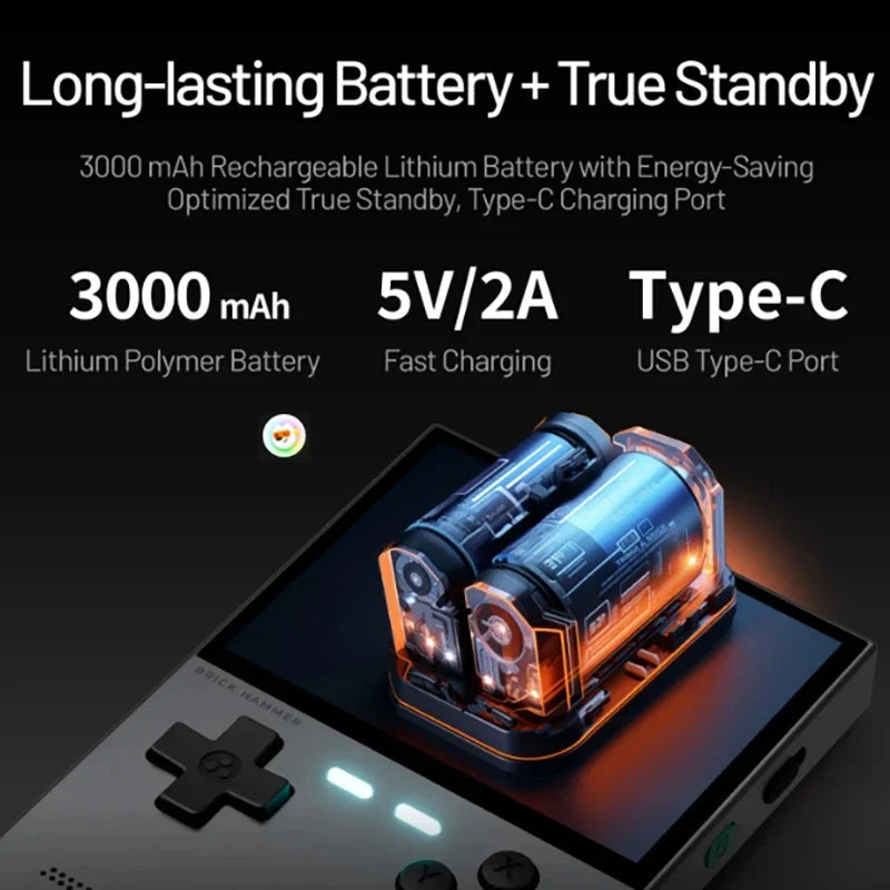 Trimui Brick Hammer Handheld Game Console 3.2 Inch IPS Screen 1024x768 Allwinner A133plus Metal Plate Retro Arcade Gaming Device