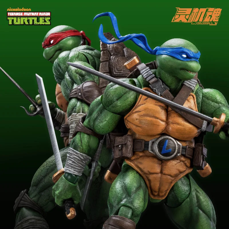 [NEW in Stock] LING JIHUN Genuine Teenage Mutant Ninja Turtles Leonardo Raphael 1/12 Movable Doll Model Toy Collection Gift