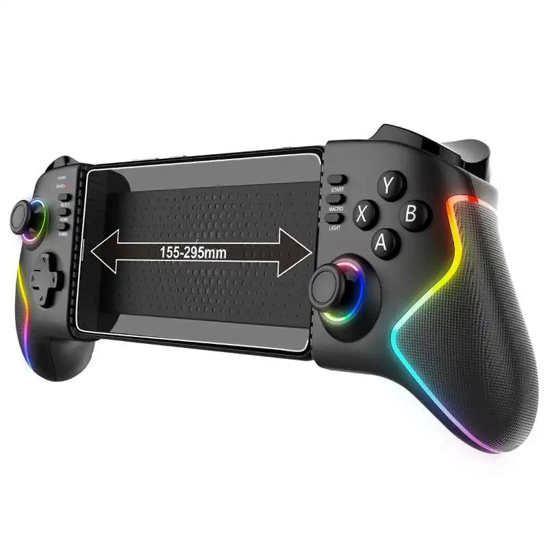 Wireless Stretchable Gamepad PG-9122 with RGB Lighting,Hall Joysticks&Triggers,Six-Axis motion Control For iOS/PS3/PS4/Switch