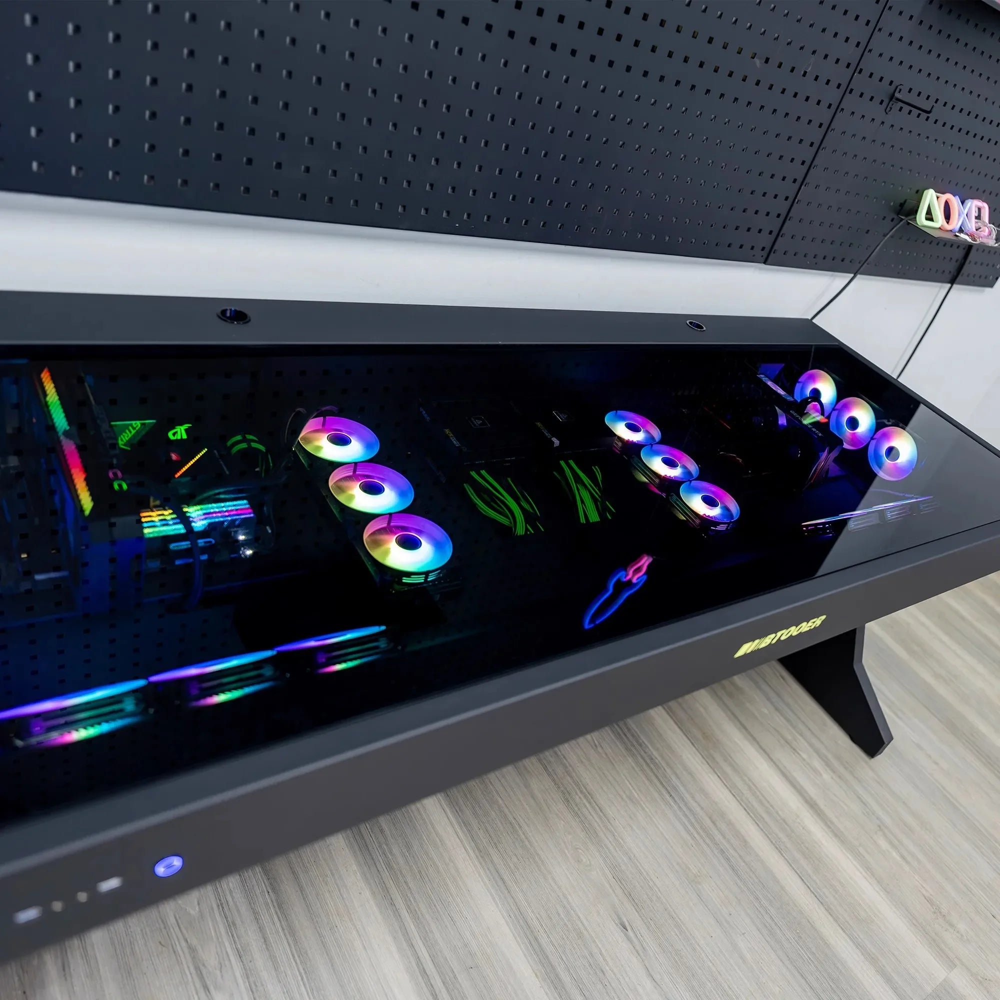 Computer chassis integrated table, two hosts can be installed for two, cool MOD large chassis, water-cooled e-sports table Y13