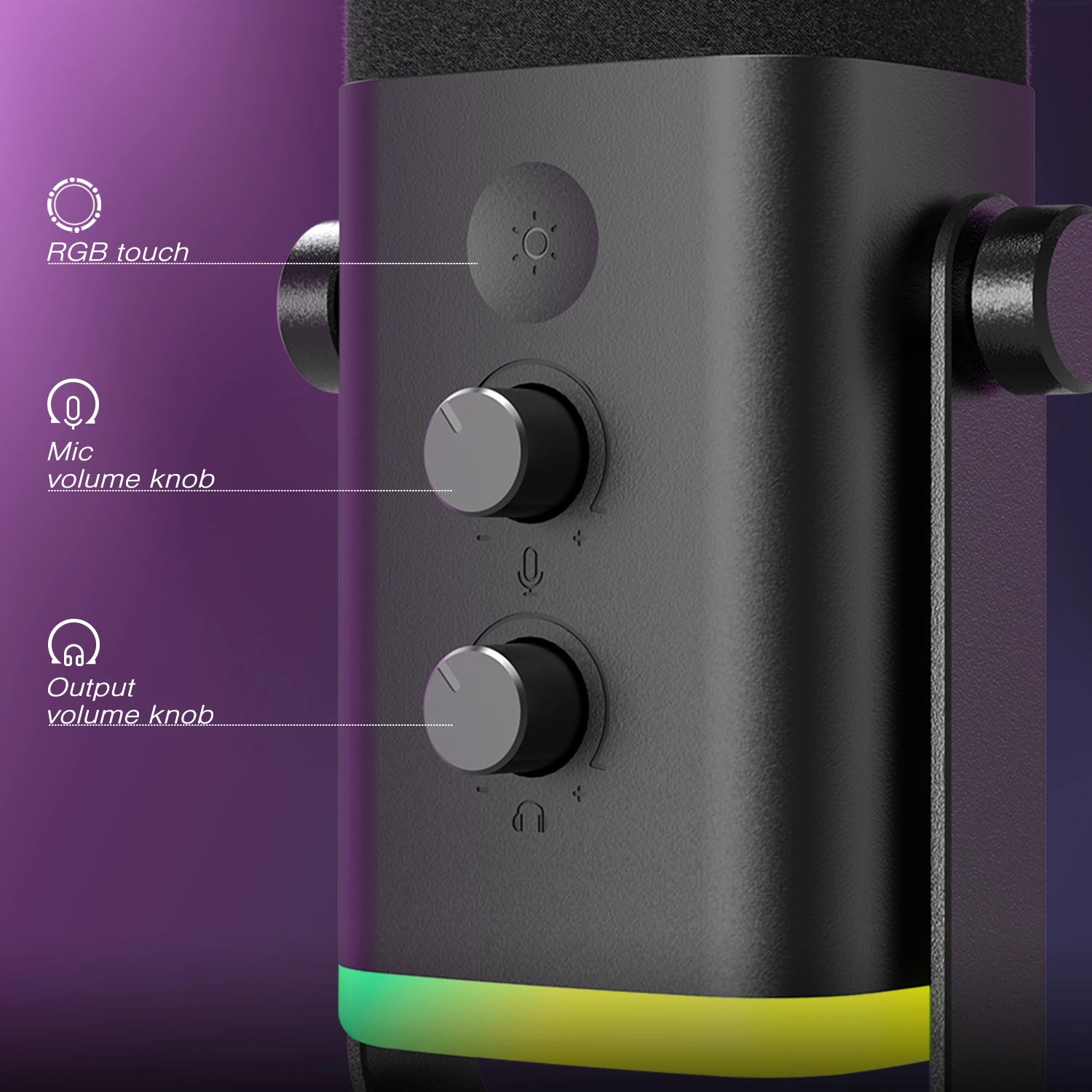 FIFINE USB/XLR Dynamisches Mikrofon mit Touch-Stummschalttaste, Kopfhöreranschluss, E/A-Steuerung, für PC PS5/4-Mixer, Gaming-Mikrofon Ampligame AM8