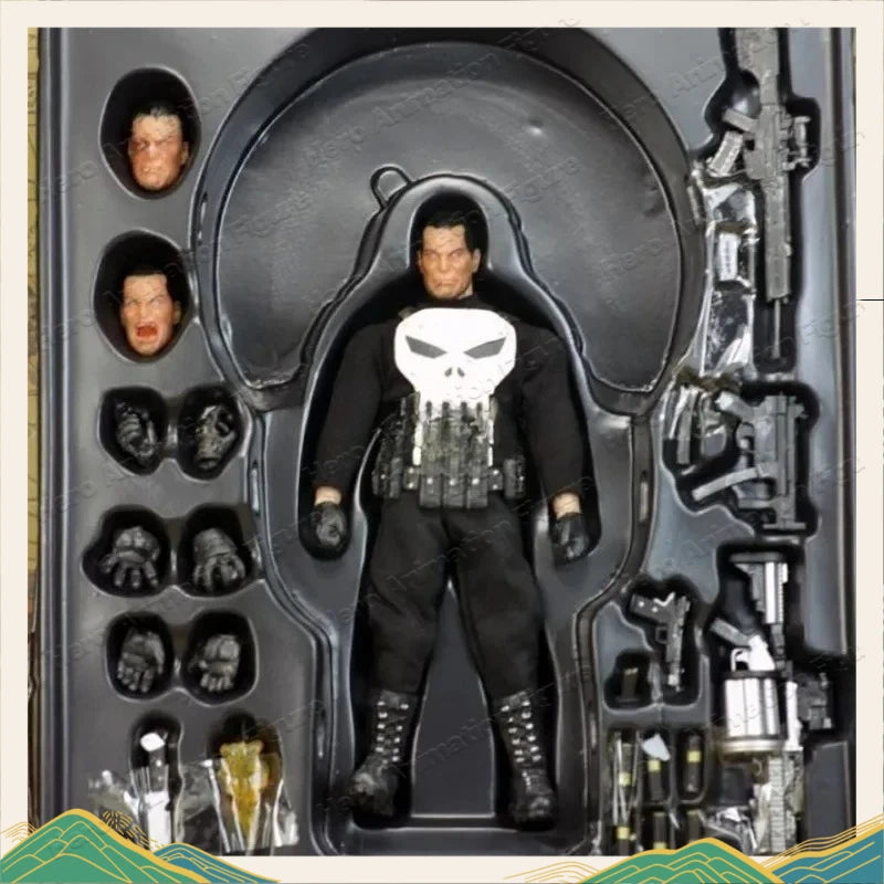 In Stock Marvel 1/12 Mezco Ant Punisher Sdcc Boo Bu Movable 6 Inch Figure Model White Punishment Uncle Skeleton Carving Toy