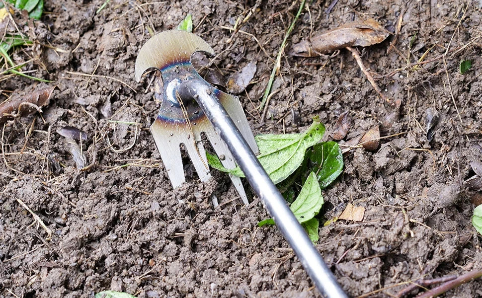 4 Teeths - Multifunctional Hand Weeder for Garden - Durable & Portable Garden Weeding Tool for Vegetable Gardening & Farm Planti