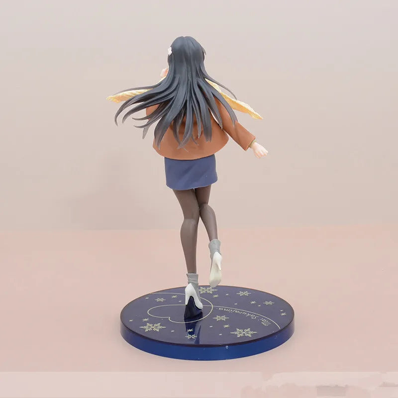 18см Раскал не мечтае за момиче зайче Сенпай Аниме Фигурка Сакураджима Май Фигурки Модел PVC Статуя Кукла Колекция Декорация