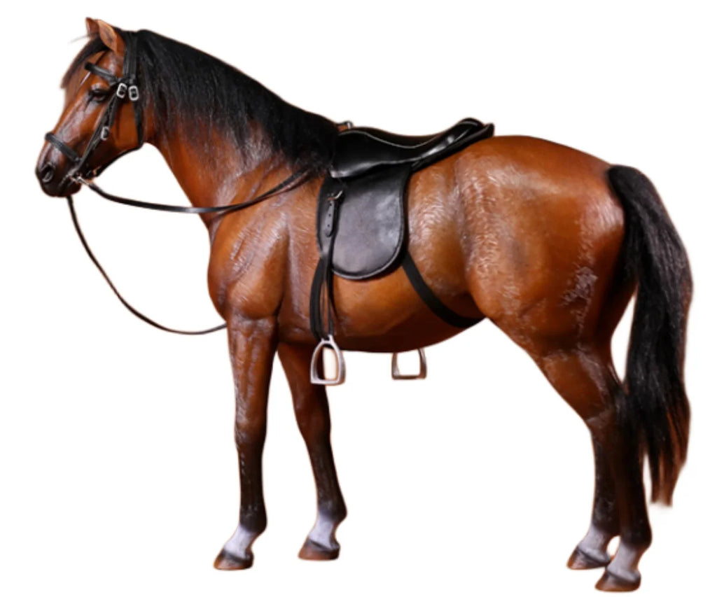 HiPlay MRZ Horse Warmblood Horse Expertly Hand-Painted Lifelike Safe Resin 1:6 Animal Figurine