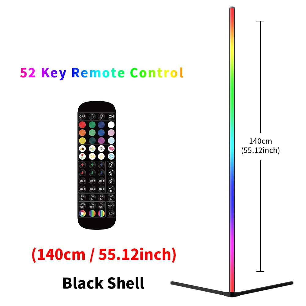 Smart Tuya Corner Floor Lamp RGBIC+W Living Room Dimmable Stand Lights Mood Lighting Alexa Bedroom Gaming Living Room Decor