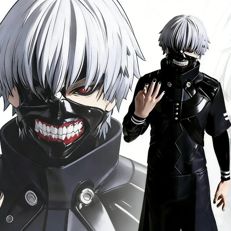 27cm Tokyo Ghoul Grandista Ken Kaneki Action Figure Mask White Hair Model Anime Statue Ornament Collect Toy PC Case Decor Gifts