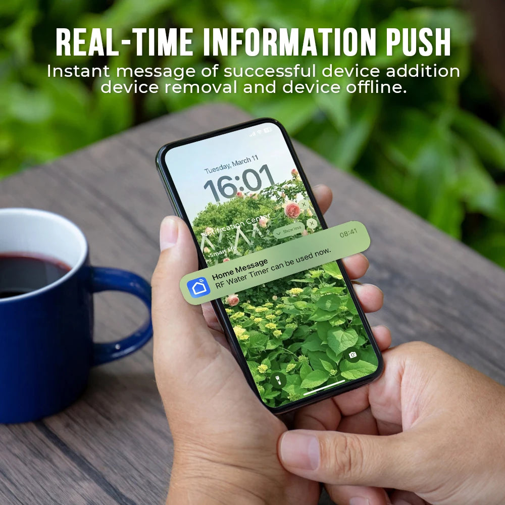 2025 Tuya Wifi+RF433 smart Garden Sprinkler Water Timer by 3 Way Rain Delay Filter Programmable Automatic Irrigation Controller