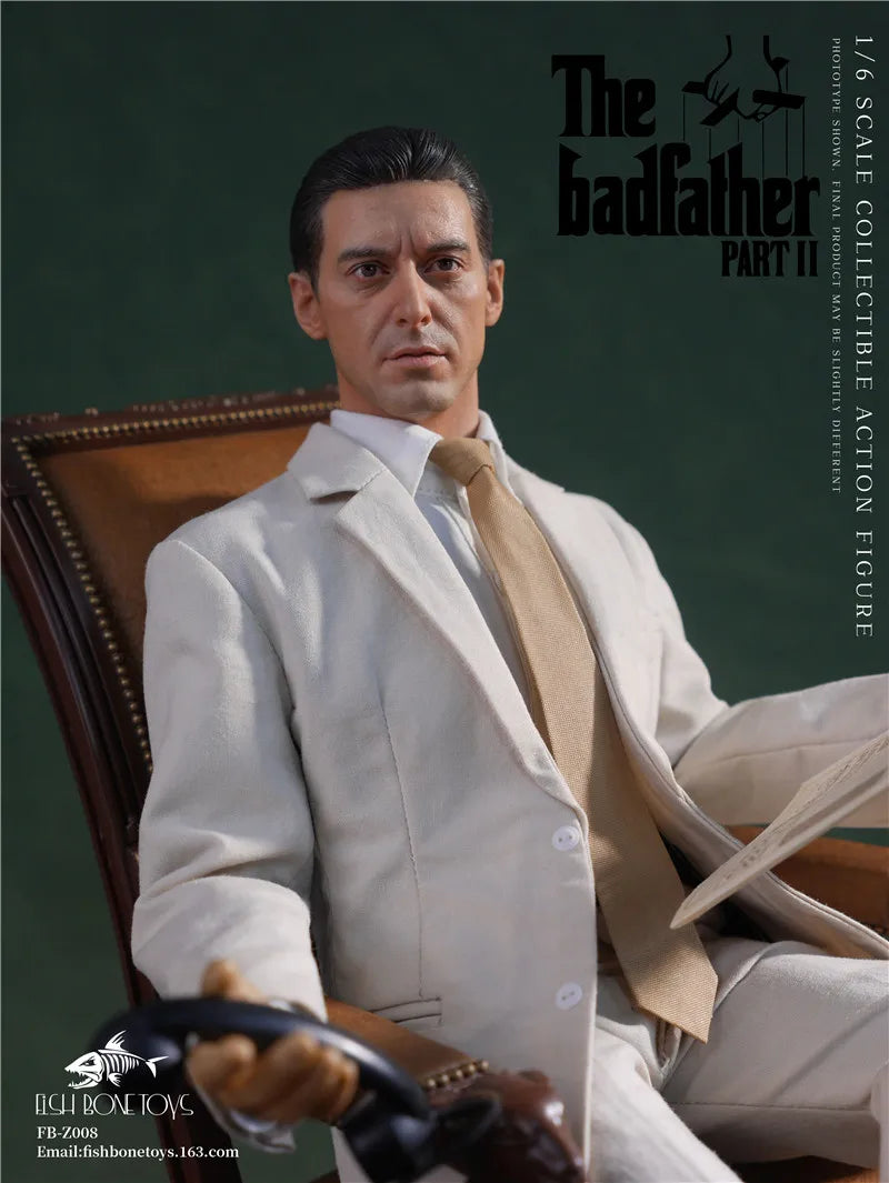 Fish Bonetoys FB-Z008 1/6 Godfather II Mike Male Action Figure Set Model 12'' Soldier Movable Doll Full Set for Collectible