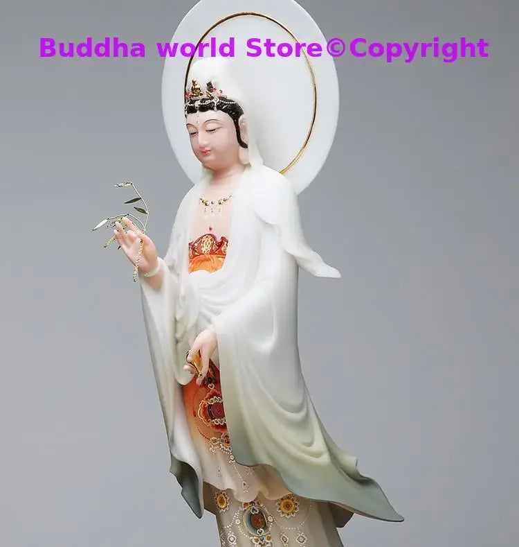 52 cm große buddhistische Jadefigur der Göttin Guan Yin, Gott Avalokiteshvara Buddha, Asien, Heimschutz, Wohlstand, Feng Shui, Top-Statue