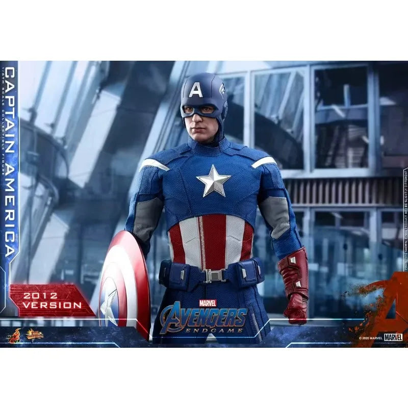 Original Hot Toys MARVEL AVENGERS ENDGAME Captain America 2012 Version Anime Figure Toys Model Collection