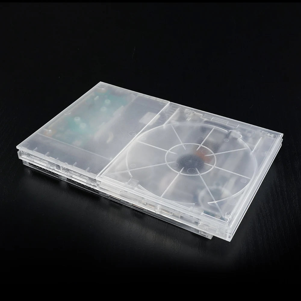 Bitfunx Transparent Replacement Shell Full Housing Case for PlayStation2 Slim for PS2 Slim Game Console