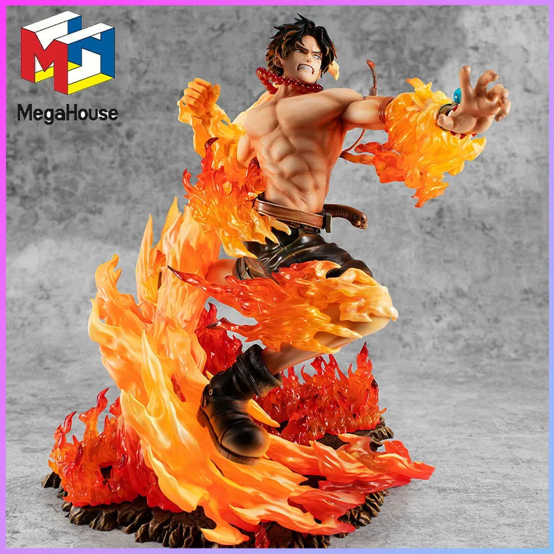 MEGAHOUSE Portrait Of Pirates One Piece Neo-Maximum Portgas D. Ace 15th Limited Ver. PVC Figure Collectible original garage kit