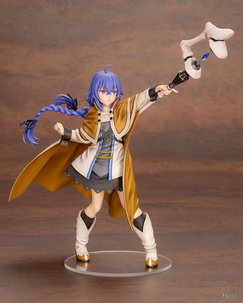 25CM Anime Mushoku Tensei Isekai Ittara Honki Das Roxy Migurdia Abbildung Modell Stehenden Hut Spielzeug Geschenk Sammlung Action Figur PVC