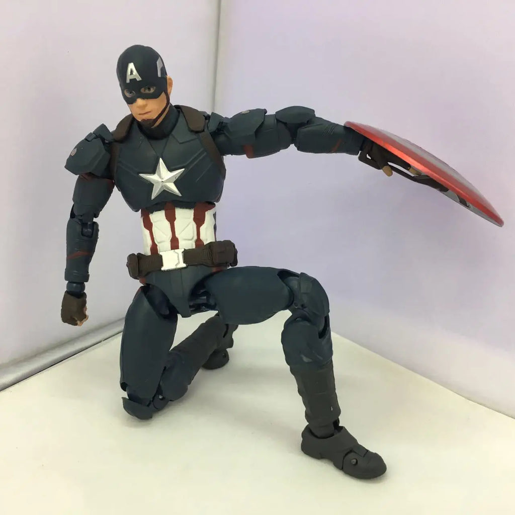 SHF Marvel Avengers 4 Captain America 3  PVC Action Figure Collection Statue Model Toy New Year's Christmas Gift 15cm